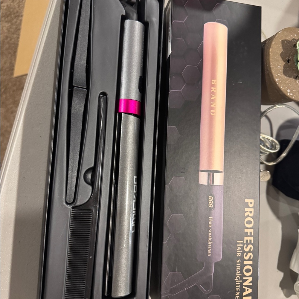 Silver and Pink Hair Straightener